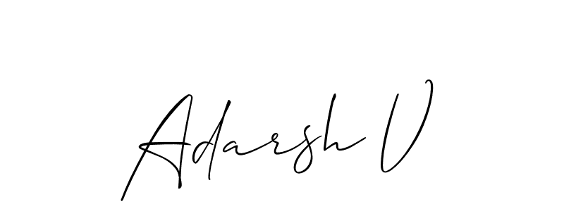 Make a short Adarsh V signature style. Manage your documents anywhere anytime using Allison_Script. Create and add eSignatures, submit forms, share and send files easily. Adarsh V signature style 2 images and pictures png