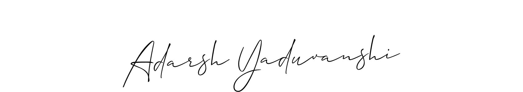 Also we have Adarsh Yaduvanshi name is the best signature style. Create professional handwritten signature collection using Allison_Script autograph style. Adarsh Yaduvanshi signature style 2 images and pictures png
