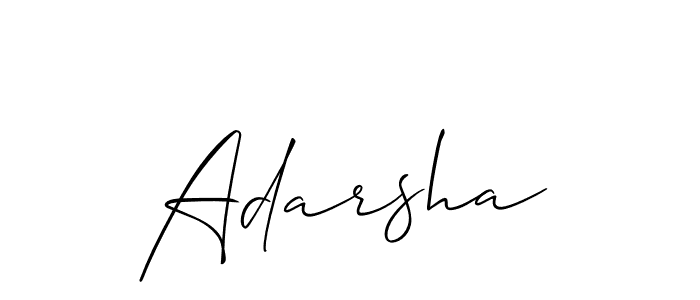 Create a beautiful signature design for name Adarsha. With this signature (Allison_Script) fonts, you can make a handwritten signature for free. Adarsha signature style 2 images and pictures png