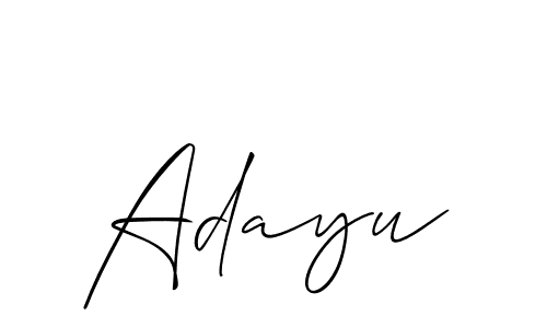 Create a beautiful signature design for name Adayu. With this signature (Allison_Script) fonts, you can make a handwritten signature for free. Adayu signature style 2 images and pictures png