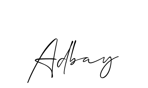 It looks lik you need a new signature style for name Adbay. Design unique handwritten (Allison_Script) signature with our free signature maker in just a few clicks. Adbay signature style 2 images and pictures png