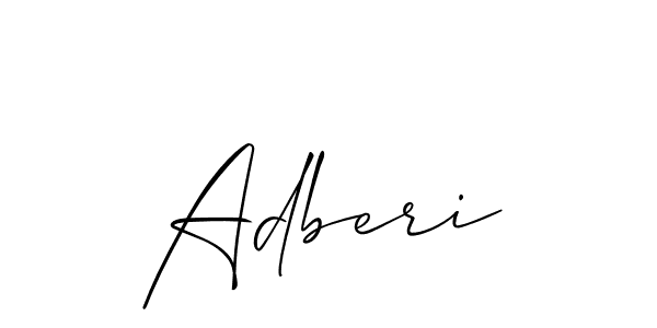 How to make Adberi signature? Allison_Script is a professional autograph style. Create handwritten signature for Adberi name. Adberi signature style 2 images and pictures png