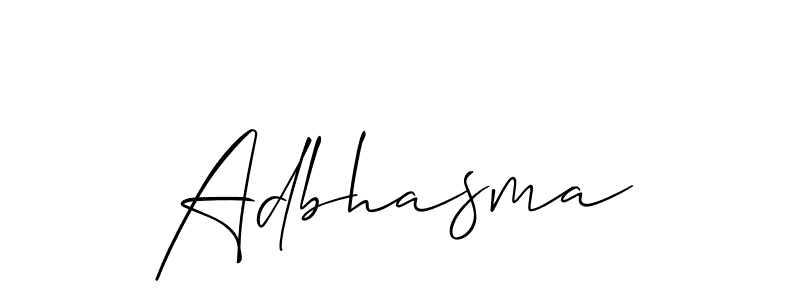 Design your own signature with our free online signature maker. With this signature software, you can create a handwritten (Allison_Script) signature for name Adbhasma. Adbhasma signature style 2 images and pictures png