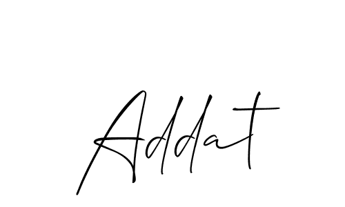 Similarly Allison_Script is the best handwritten signature design. Signature creator online .You can use it as an online autograph creator for name Addat. Addat signature style 2 images and pictures png