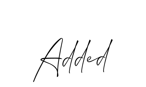 How to make Added signature? Allison_Script is a professional autograph style. Create handwritten signature for Added name. Added signature style 2 images and pictures png