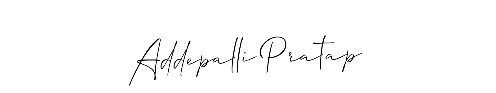 Make a short Addepalli Pratap signature style. Manage your documents anywhere anytime using Allison_Script. Create and add eSignatures, submit forms, share and send files easily. Addepalli Pratap signature style 2 images and pictures png