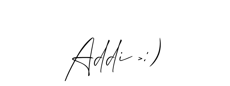Create a beautiful signature design for name Addi >:). With this signature (Allison_Script) fonts, you can make a handwritten signature for free. Addi >:) signature style 2 images and pictures png