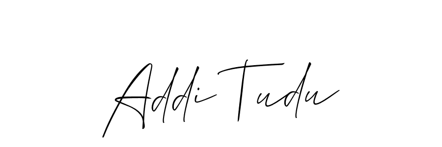 Allison_Script is a professional signature style that is perfect for those who want to add a touch of class to their signature. It is also a great choice for those who want to make their signature more unique. Get Addi Tudu name to fancy signature for free. Addi Tudu signature style 2 images and pictures png