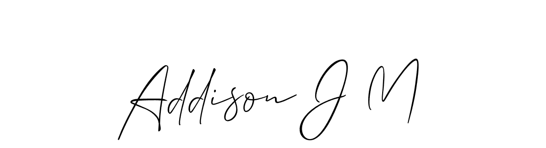 It looks lik you need a new signature style for name Addison J M. Design unique handwritten (Allison_Script) signature with our free signature maker in just a few clicks. Addison J M signature style 2 images and pictures png