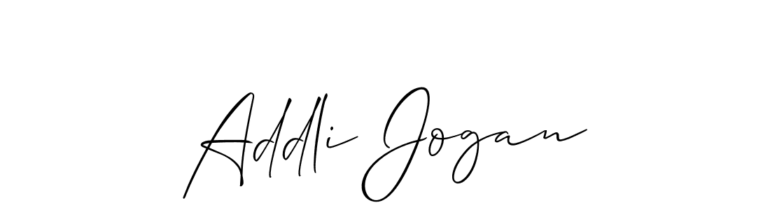 Use a signature maker to create a handwritten signature online. With this signature software, you can design (Allison_Script) your own signature for name Addli Jogan. Addli Jogan signature style 2 images and pictures png
