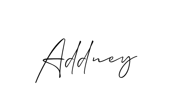 The best way (Allison_Script) to make a short signature is to pick only two or three words in your name. The name Addney include a total of six letters. For converting this name. Addney signature style 2 images and pictures png