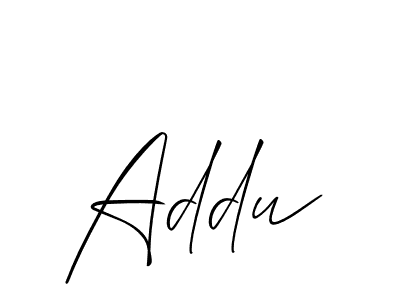 Also we have Addu name is the best signature style. Create professional handwritten signature collection using Allison_Script autograph style. Addu signature style 2 images and pictures png