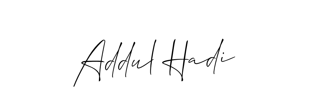 Also we have Addul Hadi name is the best signature style. Create professional handwritten signature collection using Allison_Script autograph style. Addul Hadi signature style 2 images and pictures png