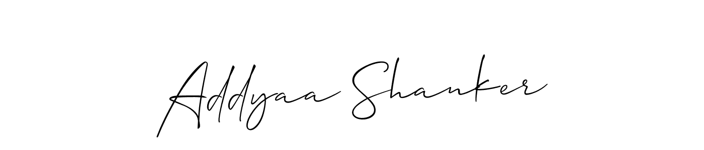 How to make Addyaa Shanker name signature. Use Allison_Script style for creating short signs online. This is the latest handwritten sign. Addyaa Shanker signature style 2 images and pictures png