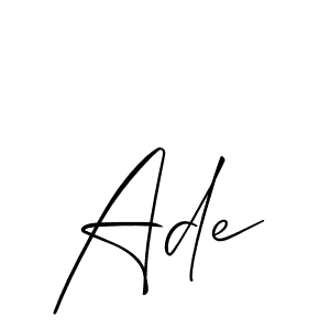 Create a beautiful signature design for name Ade. With this signature (Allison_Script) fonts, you can make a handwritten signature for free. Ade signature style 2 images and pictures png