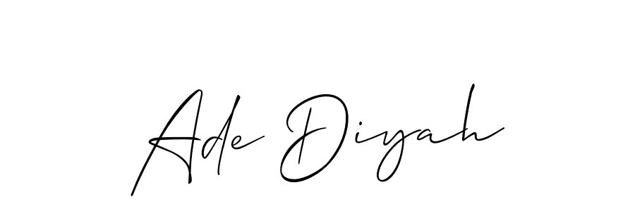 The best way (Allison_Script) to make a short signature is to pick only two or three words in your name. The name Ade Diyah include a total of six letters. For converting this name. Ade Diyah signature style 2 images and pictures png