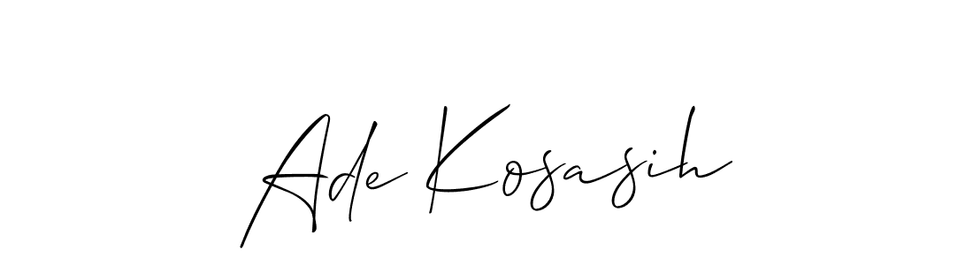 How to make Ade Kosasih name signature. Use Allison_Script style for creating short signs online. This is the latest handwritten sign. Ade Kosasih signature style 2 images and pictures png