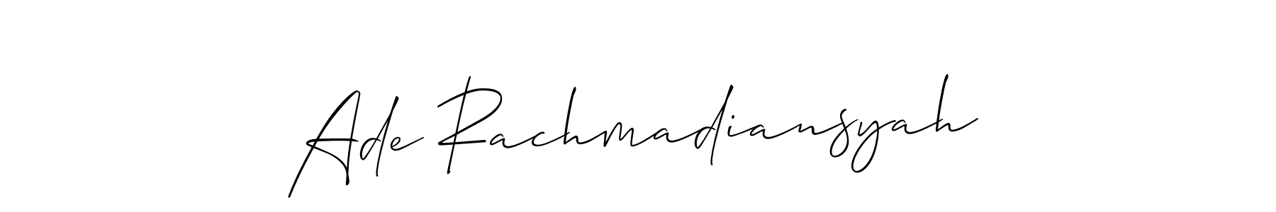 Also You can easily find your signature by using the search form. We will create Ade Rachmadiansyah name handwritten signature images for you free of cost using Allison_Script sign style. Ade Rachmadiansyah signature style 2 images and pictures png