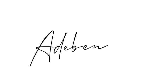 Create a beautiful signature design for name Adeben. With this signature (Allison_Script) fonts, you can make a handwritten signature for free. Adeben signature style 2 images and pictures png