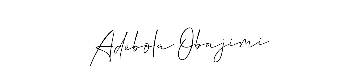 Also we have Adebola Obajimi name is the best signature style. Create professional handwritten signature collection using Allison_Script autograph style. Adebola Obajimi signature style 2 images and pictures png