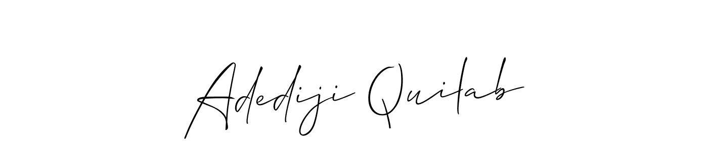 Design your own signature with our free online signature maker. With this signature software, you can create a handwritten (Allison_Script) signature for name Adediji Quilab. Adediji Quilab signature style 2 images and pictures png