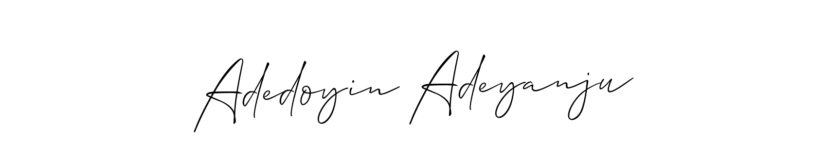 Allison_Script is a professional signature style that is perfect for those who want to add a touch of class to their signature. It is also a great choice for those who want to make their signature more unique. Get Adedoyin Adeyanju name to fancy signature for free. Adedoyin Adeyanju signature style 2 images and pictures png