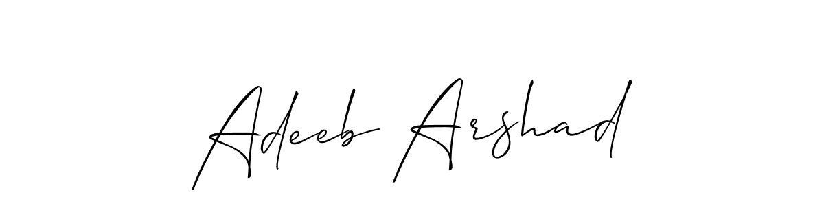 Create a beautiful signature design for name Adeeb Arshad. With this signature (Allison_Script) fonts, you can make a handwritten signature for free. Adeeb Arshad signature style 2 images and pictures png