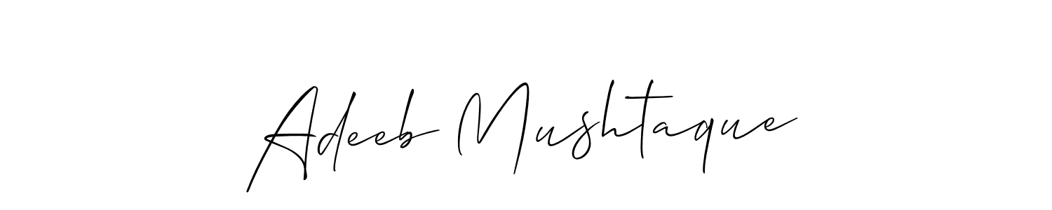 How to make Adeeb Mushtaque signature? Allison_Script is a professional autograph style. Create handwritten signature for Adeeb Mushtaque name. Adeeb Mushtaque signature style 2 images and pictures png