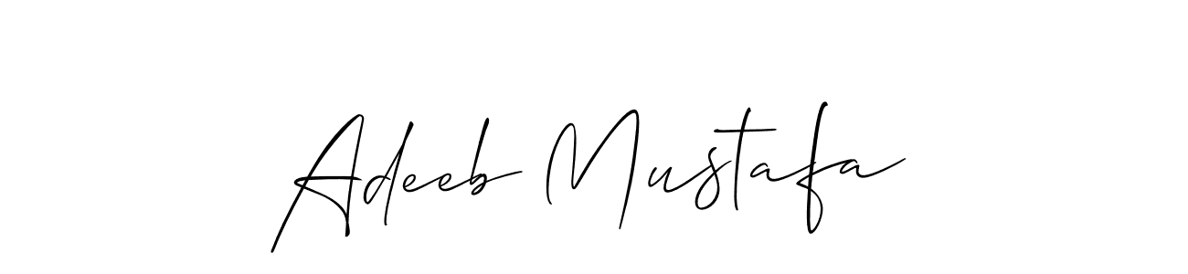 Also You can easily find your signature by using the search form. We will create Adeeb Mustafa name handwritten signature images for you free of cost using Allison_Script sign style. Adeeb Mustafa signature style 2 images and pictures png