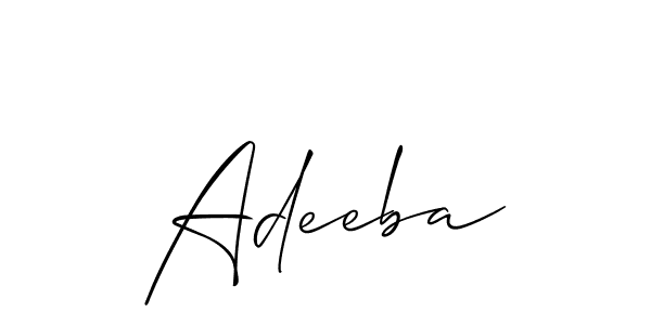 How to make Adeeba signature? Allison_Script is a professional autograph style. Create handwritten signature for Adeeba name. Adeeba signature style 2 images and pictures png