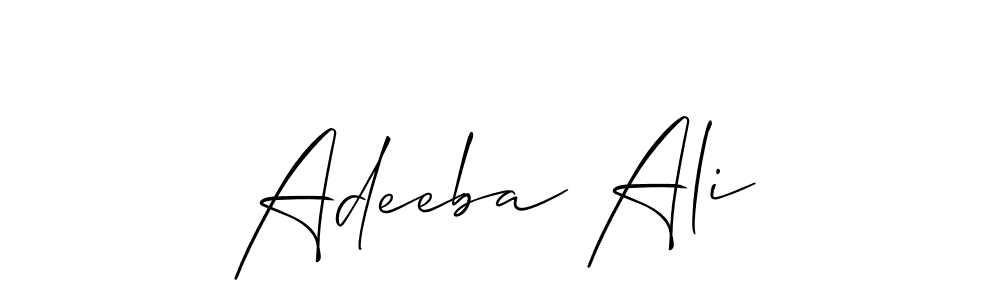 How to make Adeeba Ali signature? Allison_Script is a professional autograph style. Create handwritten signature for Adeeba Ali name. Adeeba Ali signature style 2 images and pictures png