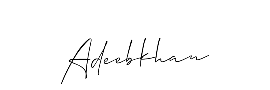 Use a signature maker to create a handwritten signature online. With this signature software, you can design (Allison_Script) your own signature for name Adeebkhan. Adeebkhan signature style 2 images and pictures png