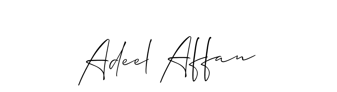 Make a short Adeel Affan signature style. Manage your documents anywhere anytime using Allison_Script. Create and add eSignatures, submit forms, share and send files easily. Adeel Affan signature style 2 images and pictures png