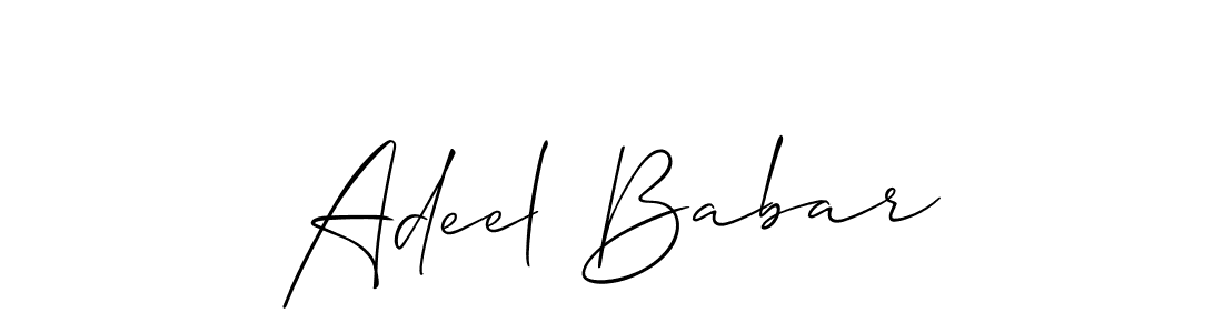 Make a short Adeel Babar signature style. Manage your documents anywhere anytime using Allison_Script. Create and add eSignatures, submit forms, share and send files easily. Adeel Babar signature style 2 images and pictures png