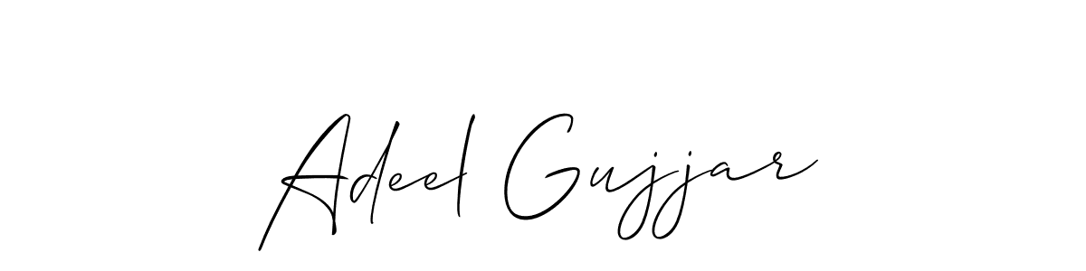 Allison_Script is a professional signature style that is perfect for those who want to add a touch of class to their signature. It is also a great choice for those who want to make their signature more unique. Get Adeel Gujjar name to fancy signature for free. Adeel Gujjar signature style 2 images and pictures png