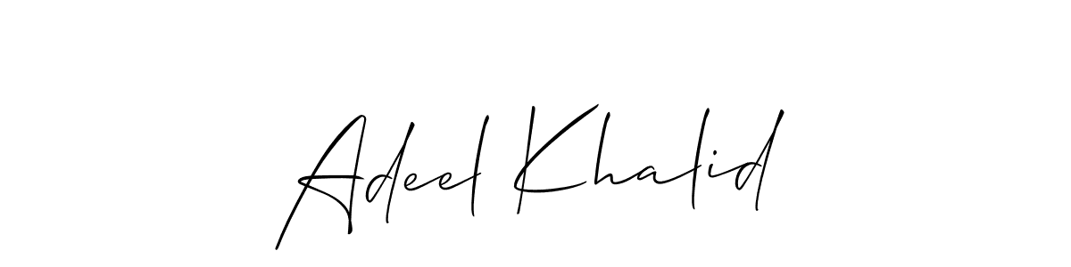 Also we have Adeel Khalid name is the best signature style. Create professional handwritten signature collection using Allison_Script autograph style. Adeel Khalid signature style 2 images and pictures png