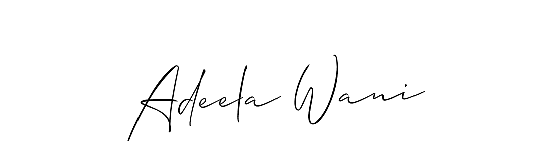 Similarly Allison_Script is the best handwritten signature design. Signature creator online .You can use it as an online autograph creator for name Adeela Wani. Adeela Wani signature style 2 images and pictures png