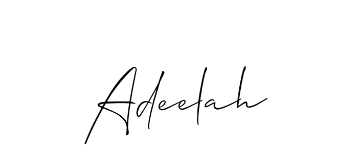 Use a signature maker to create a handwritten signature online. With this signature software, you can design (Allison_Script) your own signature for name Adeelah. Adeelah signature style 2 images and pictures png