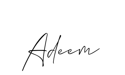 It looks lik you need a new signature style for name Adeem. Design unique handwritten (Allison_Script) signature with our free signature maker in just a few clicks. Adeem signature style 2 images and pictures png