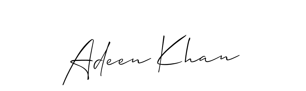 Make a beautiful signature design for name Adeen Khan. With this signature (Allison_Script) style, you can create a handwritten signature for free. Adeen Khan signature style 2 images and pictures png