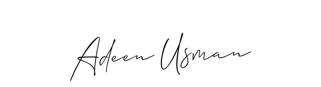 Make a beautiful signature design for name Adeen Usman. With this signature (Allison_Script) style, you can create a handwritten signature for free. Adeen Usman signature style 2 images and pictures png