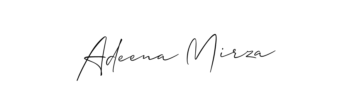 Make a short Adeena Mirza signature style. Manage your documents anywhere anytime using Allison_Script. Create and add eSignatures, submit forms, share and send files easily. Adeena Mirza signature style 2 images and pictures png