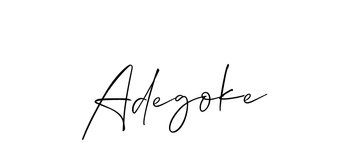Also You can easily find your signature by using the search form. We will create Adegoke name handwritten signature images for you free of cost using Allison_Script sign style. Adegoke signature style 2 images and pictures png
