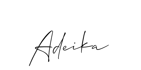 Allison_Script is a professional signature style that is perfect for those who want to add a touch of class to their signature. It is also a great choice for those who want to make their signature more unique. Get Adeika name to fancy signature for free. Adeika signature style 2 images and pictures png