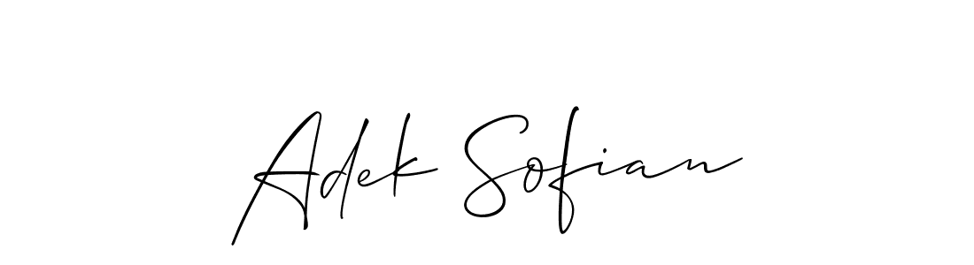 Design your own signature with our free online signature maker. With this signature software, you can create a handwritten (Allison_Script) signature for name Adek Sofian. Adek Sofian signature style 2 images and pictures png
