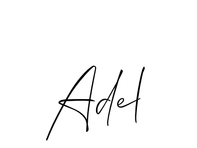 The best way (Allison_Script) to make a short signature is to pick only two or three words in your name. The name Adel include a total of six letters. For converting this name. Adel signature style 2 images and pictures png