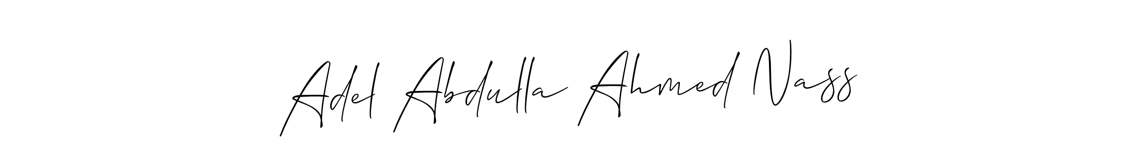 It looks lik you need a new signature style for name Adel Abdulla Ahmed Nass. Design unique handwritten (Allison_Script) signature with our free signature maker in just a few clicks. Adel Abdulla Ahmed Nass signature style 2 images and pictures png