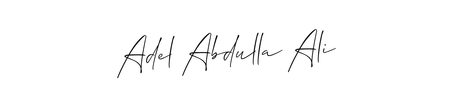 You should practise on your own different ways (Allison_Script) to write your name (Adel Abdulla Ali) in signature. don't let someone else do it for you. Adel Abdulla Ali signature style 2 images and pictures png