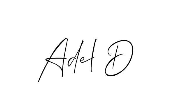 if you are searching for the best signature style for your name Adel D. so please give up your signature search. here we have designed multiple signature styles  using Allison_Script. Adel D signature style 2 images and pictures png