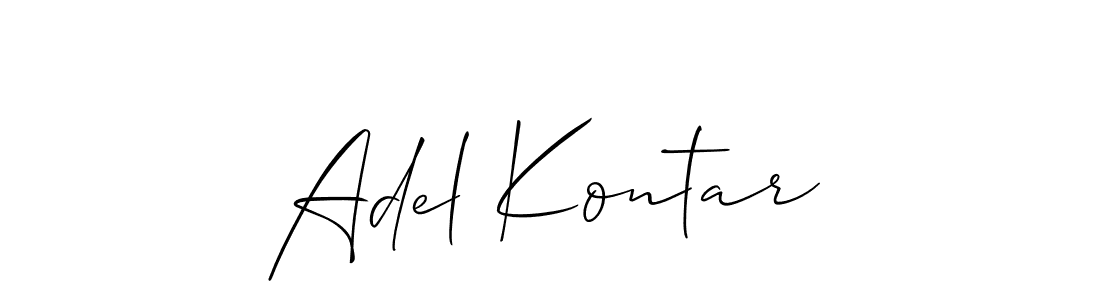 Also You can easily find your signature by using the search form. We will create Adel Kontar name handwritten signature images for you free of cost using Allison_Script sign style. Adel Kontar signature style 2 images and pictures png